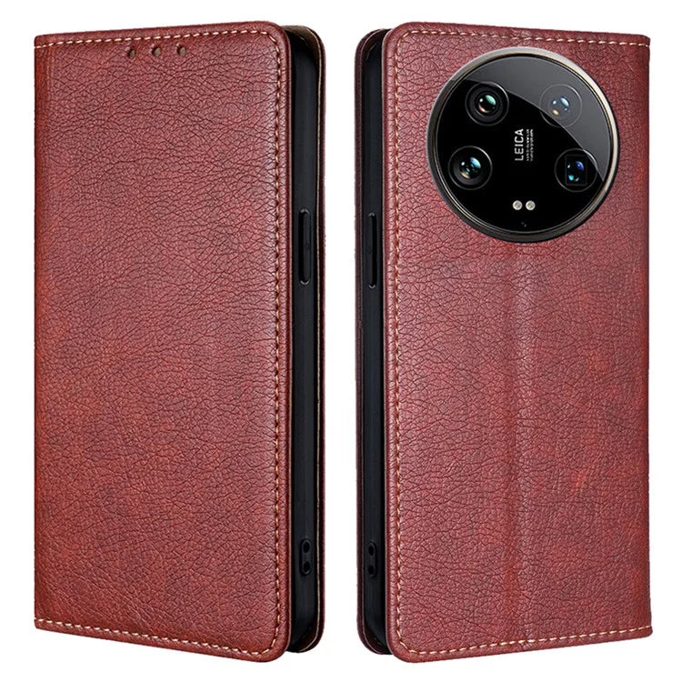 For Xiaomi 14 Ultra Case PU Leather Wallet Cover Magnetic Closing Phone Shell