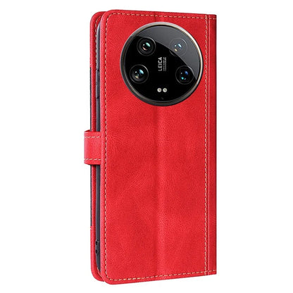 Skin-touch Shell for Xiaomi 14 Ultra Straw Hat Phone Cover PU Leather Stand Wallet Case