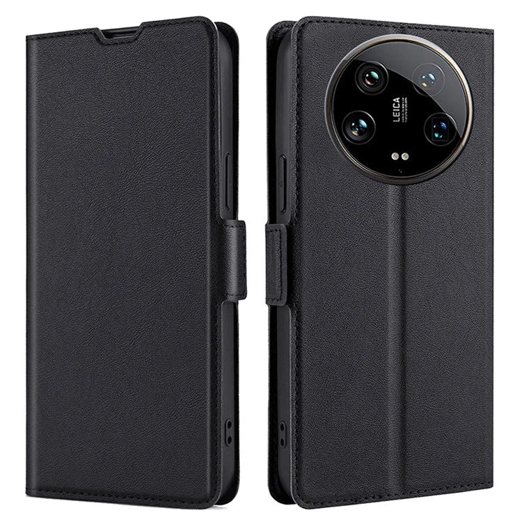 For Xiaomi 14 Ultra Case PU Leather Cover Side Magnetic Clasp Design