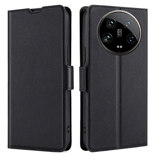 For Xiaomi 14 Ultra Case PU Leather Cover Side Magnetic Clasp Design