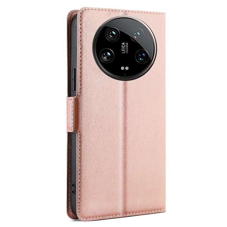 For Xiaomi 14 Ultra Case PU Leather Cover Side Magnetic Clasp Design