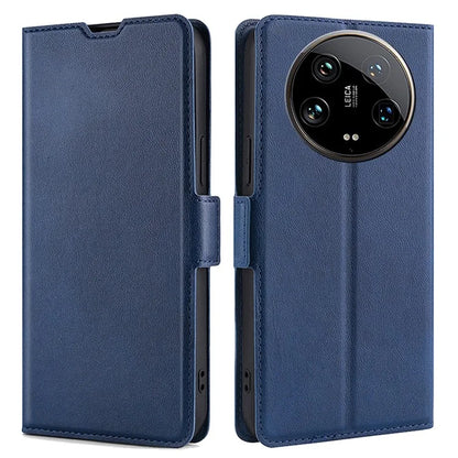 For Xiaomi 14 Ultra Case PU Leather Cover Side Magnetic Clasp Design