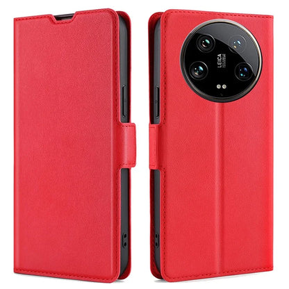 For Xiaomi 14 Ultra Case PU Leather Cover Side Magnetic Clasp Design