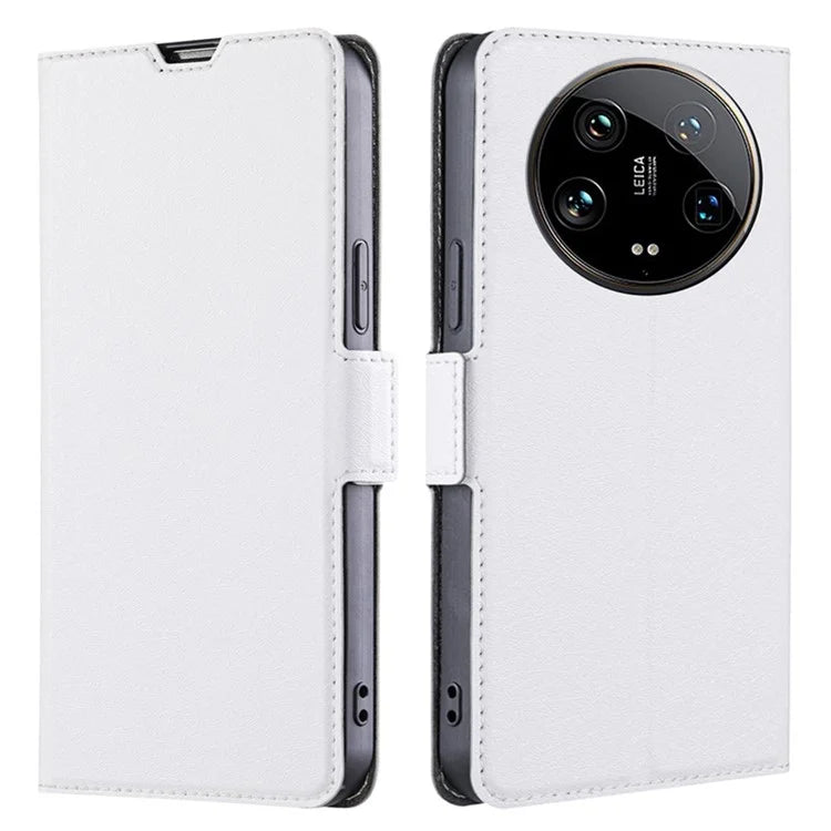 For Xiaomi 14 Ultra Case PU Leather Cover Side Magnetic Clasp Design