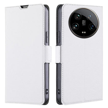 For Xiaomi 14 Ultra Case PU Leather Cover Side Magnetic Clasp Design