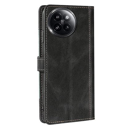 Skin-Touch Phone Shell for Xiaomi Civi 4 Pro 5G / 14 Civi 5G Straw Hat Phone Cover PU Leather Stand Wallet Case