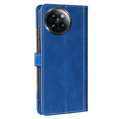 Skin-Touch Phone Shell for Xiaomi Civi 4 Pro 5G / 14 Civi 5G Straw Hat Phone Cover PU Leather Stand Wallet Case