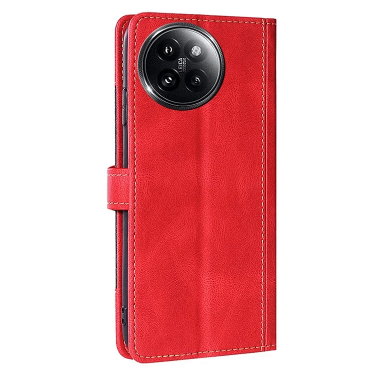 Skin-Touch Phone Shell for Xiaomi Civi 4 Pro 5G / 14 Civi 5G Straw Hat Phone Cover PU Leather Stand Wallet Case
