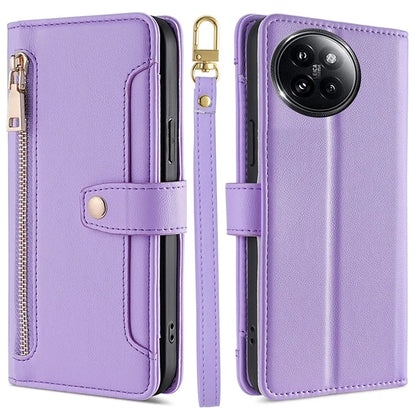 For Xiaomi Civi 4 Pro 5G / 14 Civi 5G Zipper Pocket Cell Phone Case Wallet Leather Cover with 2 Straps