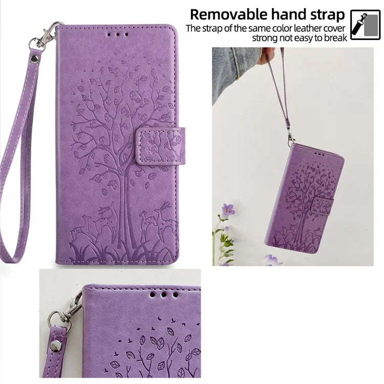 For Xiaomi Civi 4 Pro 5G / 14 Civi 5G Leather Case Deer Tree Pattern Wallet Flip Stand Cell Phone Cover