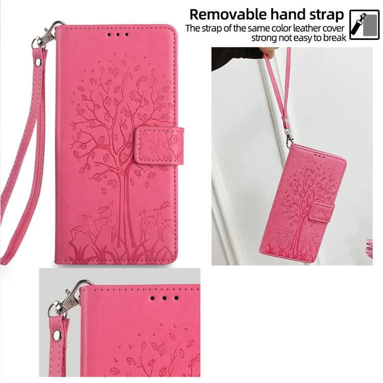 For Xiaomi Civi 4 Pro 5G / 14 Civi 5G Leather Case Deer Tree Pattern Wallet Flip Stand Cell Phone Cover