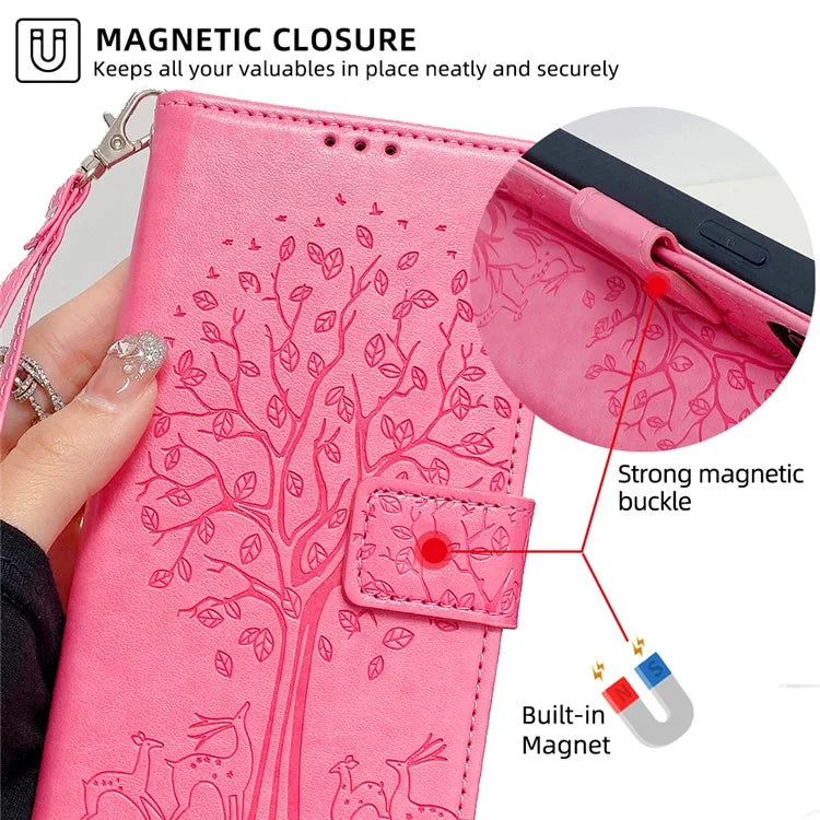For Xiaomi Civi 4 Pro 5G / 14 Civi 5G Leather Case Deer Tree Pattern Wallet Flip Stand Cell Phone Cover