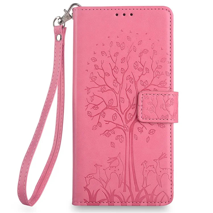 For Xiaomi Civi 4 Pro 5G / 14 Civi 5G Leather Case Deer Tree Pattern Wallet Flip Stand Cell Phone Cover