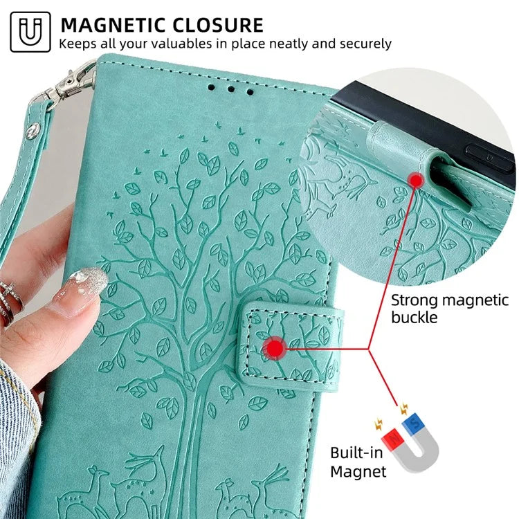 For Xiaomi Civi 4 Pro 5G / 14 Civi 5G Leather Case Deer Tree Pattern Wallet Flip Stand Cell Phone Cover