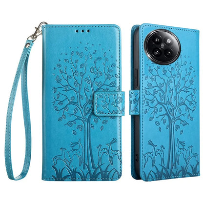 For Xiaomi Civi 4 Pro 5G / 14 Civi 5G Leather Case Deer Tree Pattern Wallet Flip Stand Cell Phone Cover
