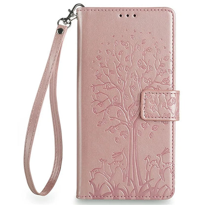For Xiaomi Civi 4 Pro 5G / 14 Civi 5G Leather Case Deer Tree Pattern Wallet Flip Stand Cell Phone Cover