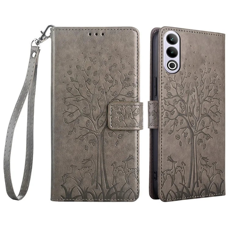 For OnePlus Ace 3V 5G Leather Case Tree Imprinted Wallet Stand Cell Phone Cover