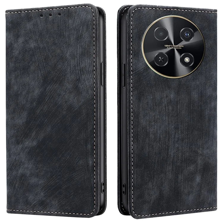 For Huawei nova 12i 4G Leather Phone Case RFID Blocking Card Slots Stand Cover