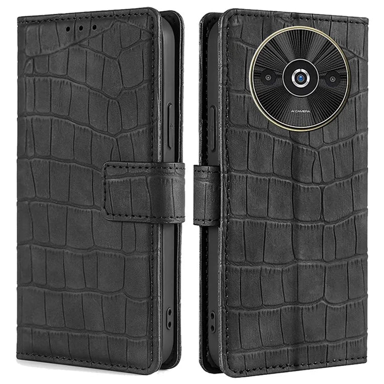 For Xiaomi Redmi A3 / Poco C61 4G Case Crocodile Texture Skin-touch Leather Wallet Phone Cover