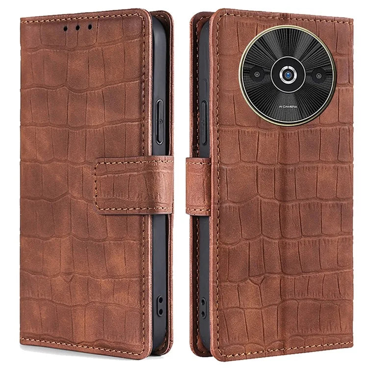 For Xiaomi Redmi A3 / Poco C61 4G Case Crocodile Texture Skin-touch Leather Wallet Phone Cover
