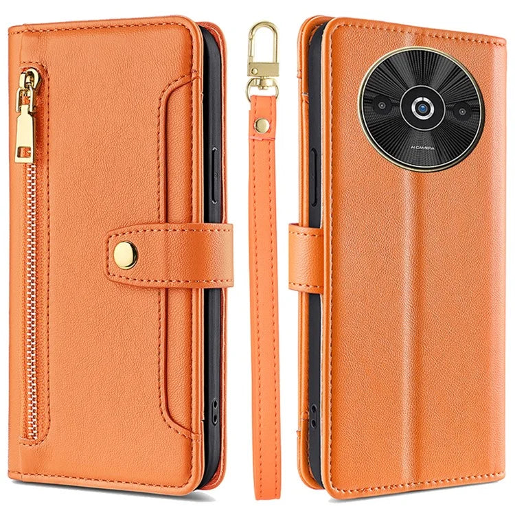 For Xiaomi Redmi A3 / Poco C61 4G Crossbody Phone Case Wallet Zipper Pocket Leather Cover