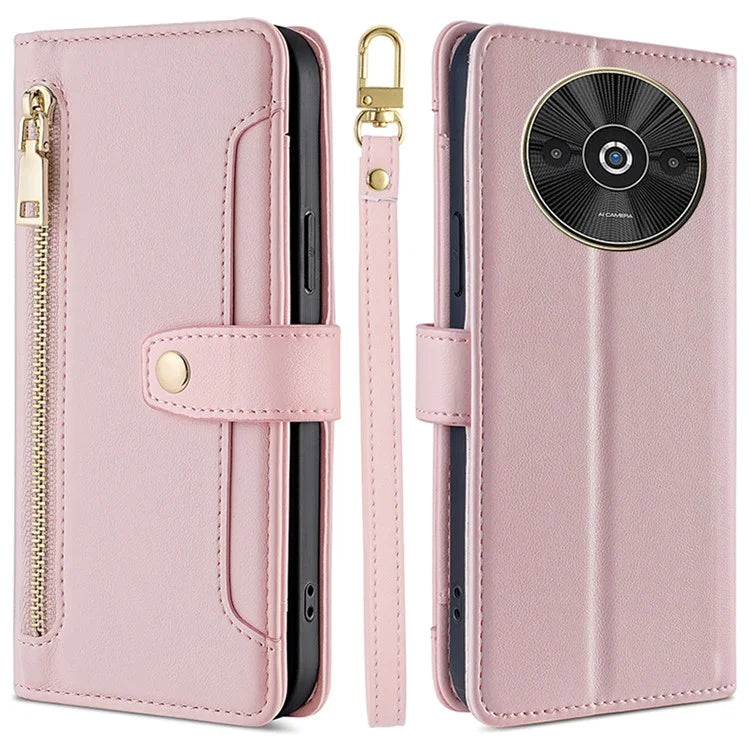 For Xiaomi Redmi A3 / Poco C61 4G Crossbody Phone Case Wallet Zipper Pocket Leather Cover