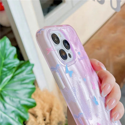 For iPhone 14 Pro Drop Proof Case Colorful Butterfly Pattern TPU+PC Phone Cover