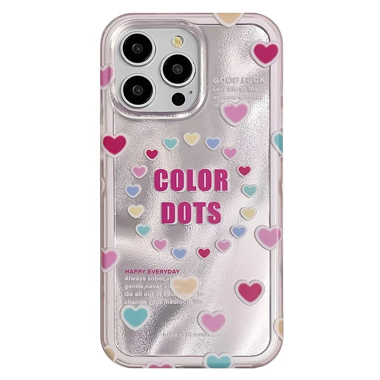 For iPhone 15 Pro Max Case IMD Heart Pattern TPU+PC Protective Phone Cover
