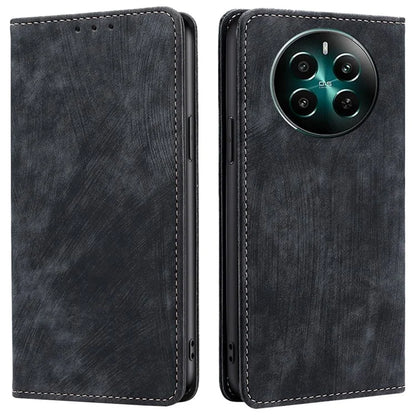 For Realme 12+ 5G Flip Case Leather Shockproof Phone Cover with RFID Blocking Wallet