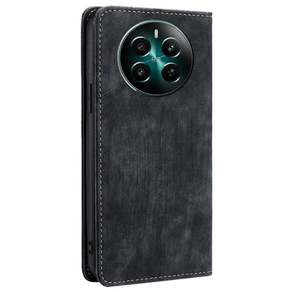 For Realme 12+ 5G Flip Case Leather Shockproof Phone Cover with RFID Blocking Wallet