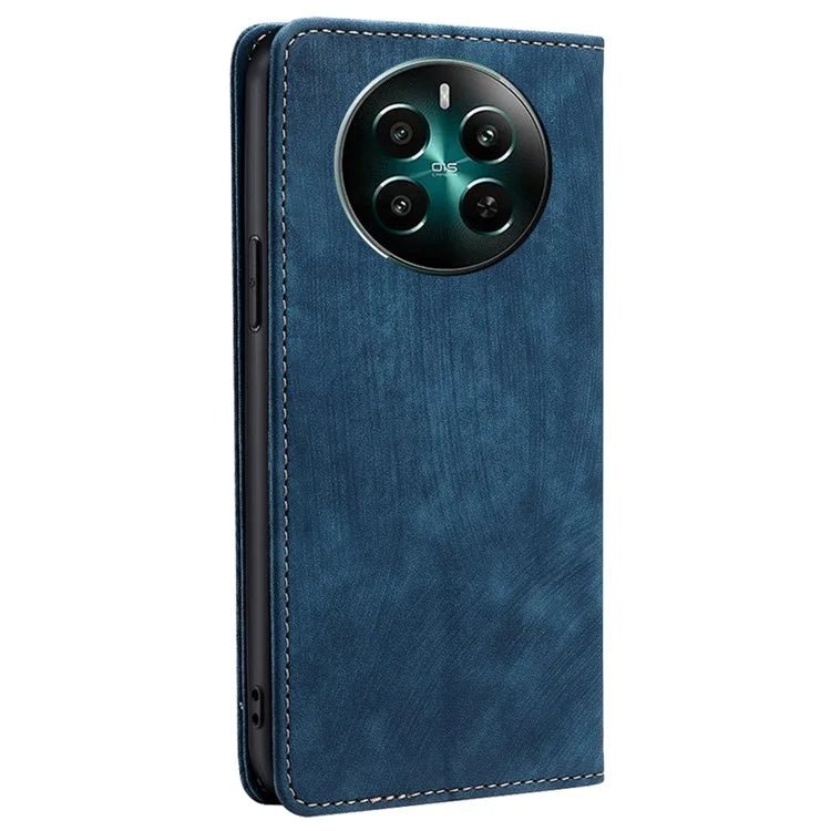 For Realme 12+ 5G Flip Case Leather Shockproof Phone Cover with RFID Blocking Wallet