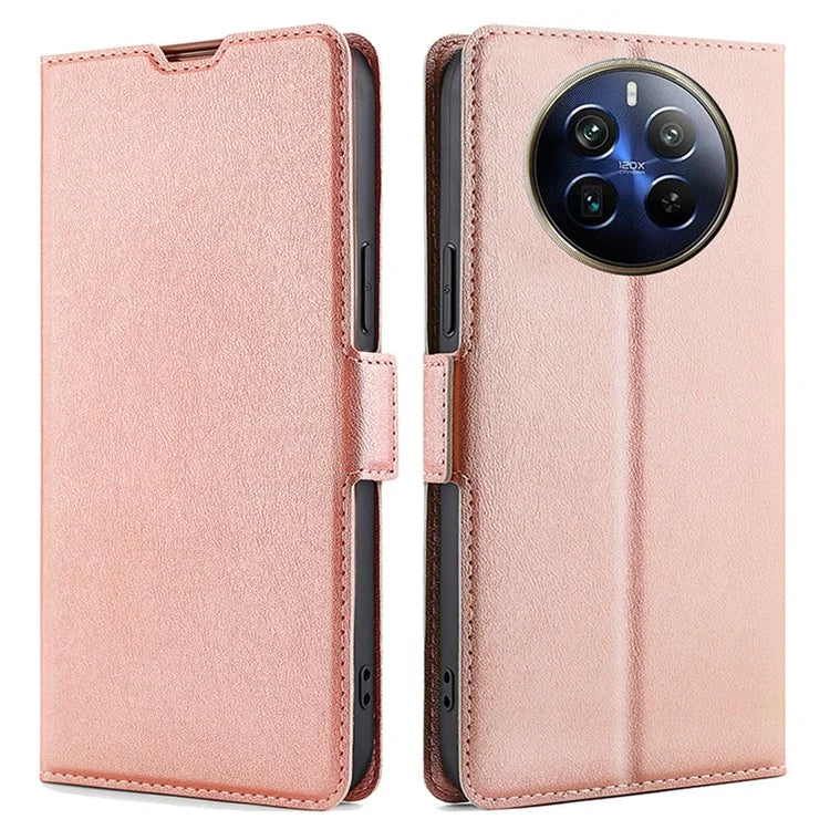 For Realme 12 Pro 5G / 12 Pro+ 5G Phone Case Side Magnetic Clasp PU Leather Flip Cover