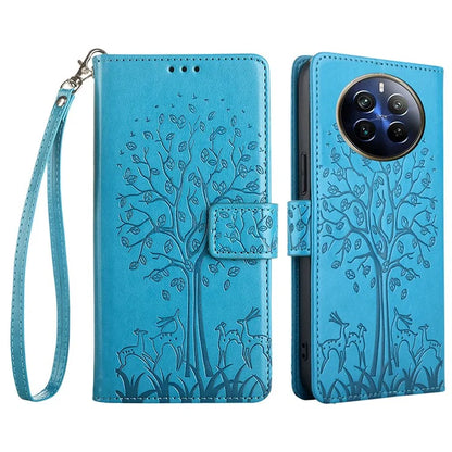 For Realme 12 Pro 5G / 12 Pro+ 5G Leather Case Tree Pattern Wallet Phone Cover