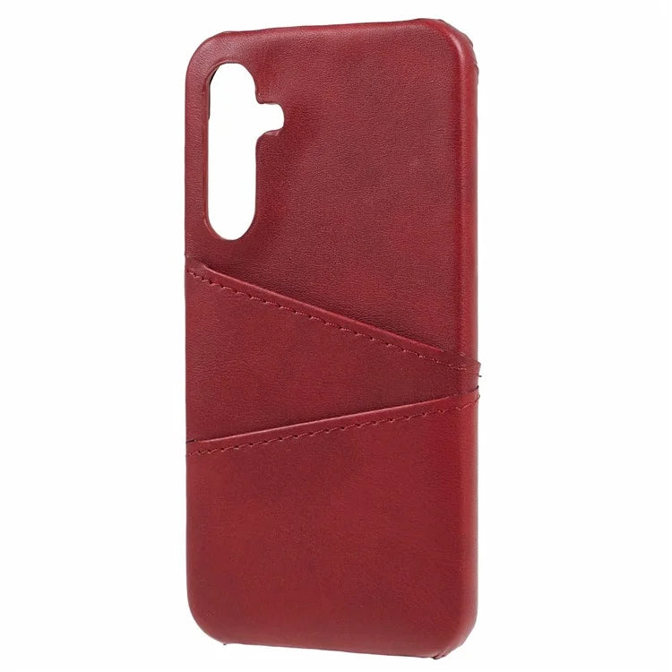 For Samsung Galaxy A15 5G Shockproof Case 2 Card Slots PU+PC Back Phone Cover