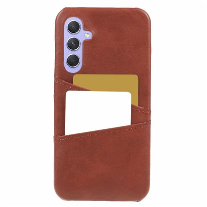 For Samsung Galaxy A15 5G Shockproof Case 2 Card Slots PU+PC Back Phone Cover