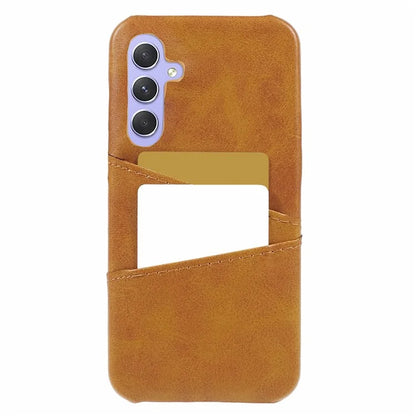 For Samsung Galaxy A15 5G Shockproof Case 2 Card Slots PU+PC Back Phone Cover