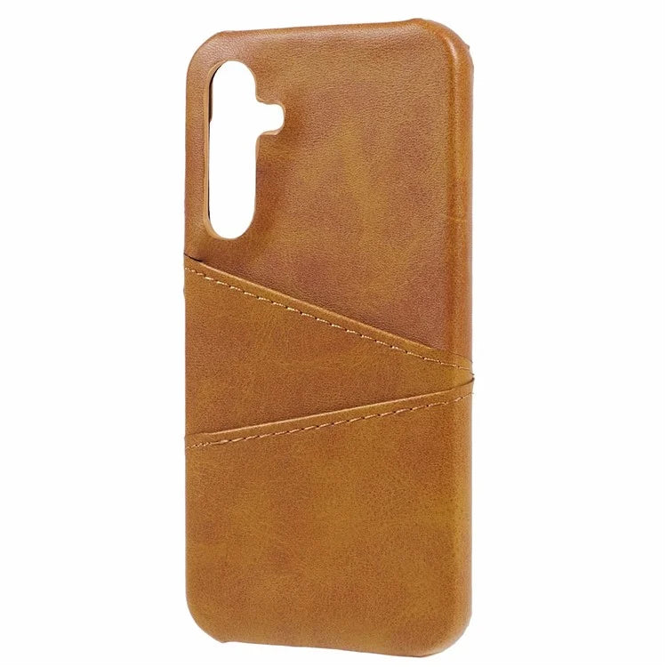 For Samsung Galaxy A15 5G Shockproof Case 2 Card Slots PU+PC Back Phone Cover