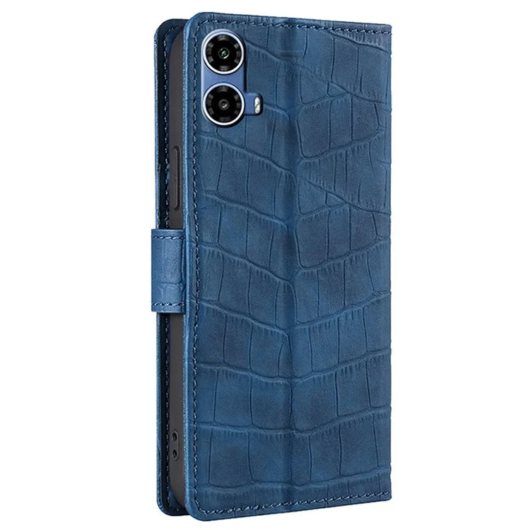 For Motorola Moto G34 5G Case Crocodile Texture Wallet Scratch-proof Protective Cover