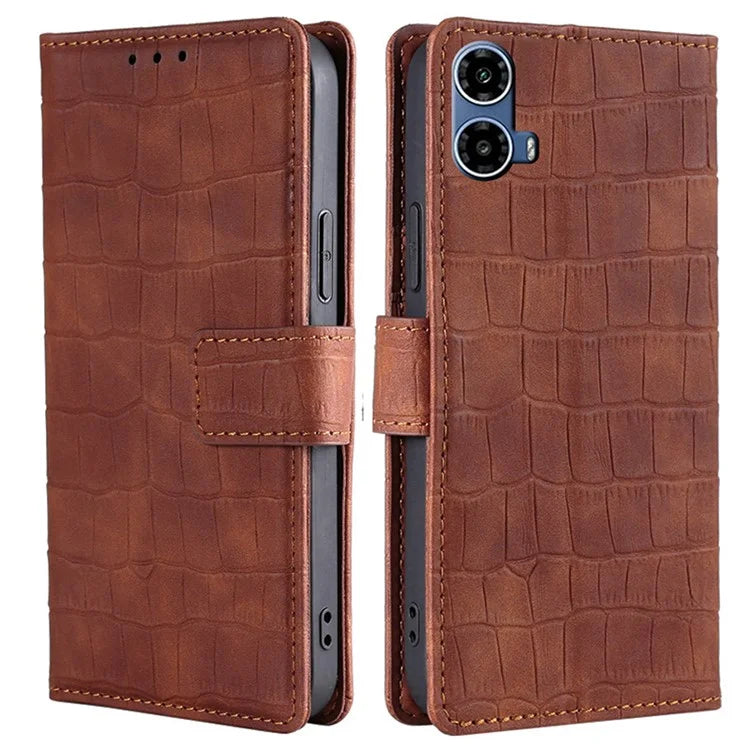 For Motorola Moto G34 5G Case Crocodile Texture Wallet Scratch-proof Protective Cover