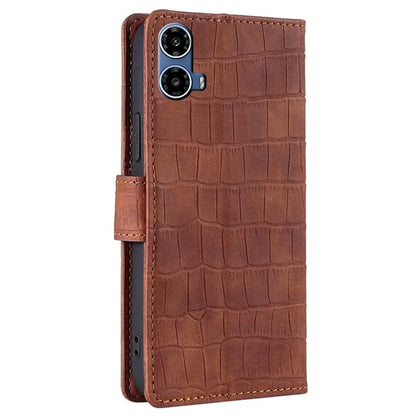 For Motorola Moto G34 5G Case Crocodile Texture Wallet Scratch-proof Protective Cover