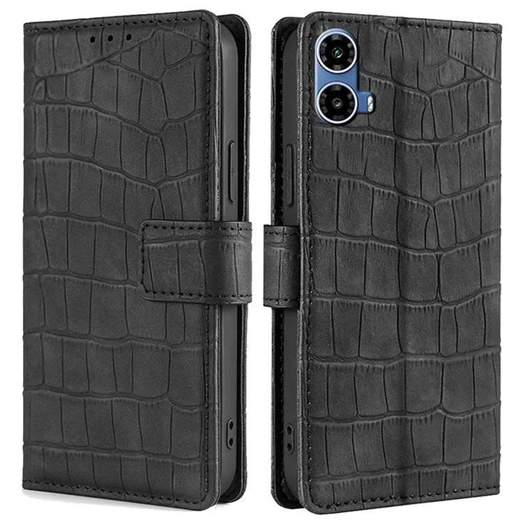 For Motorola Moto G34 5G Case Crocodile Texture Wallet Scratch-proof Protective Cover
