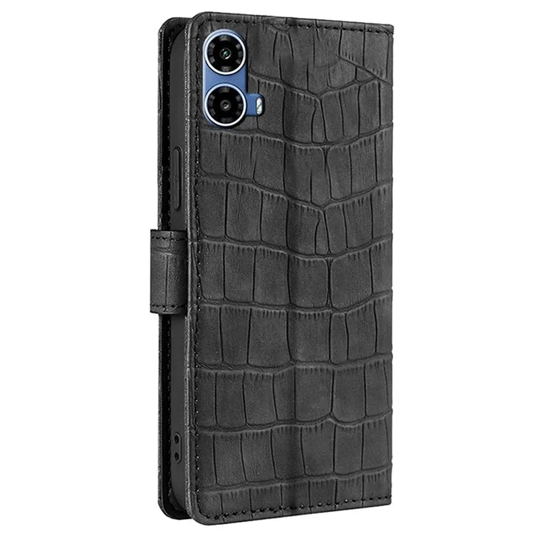 For Motorola Moto G34 5G Case Crocodile Texture Wallet Scratch-proof Protective Cover