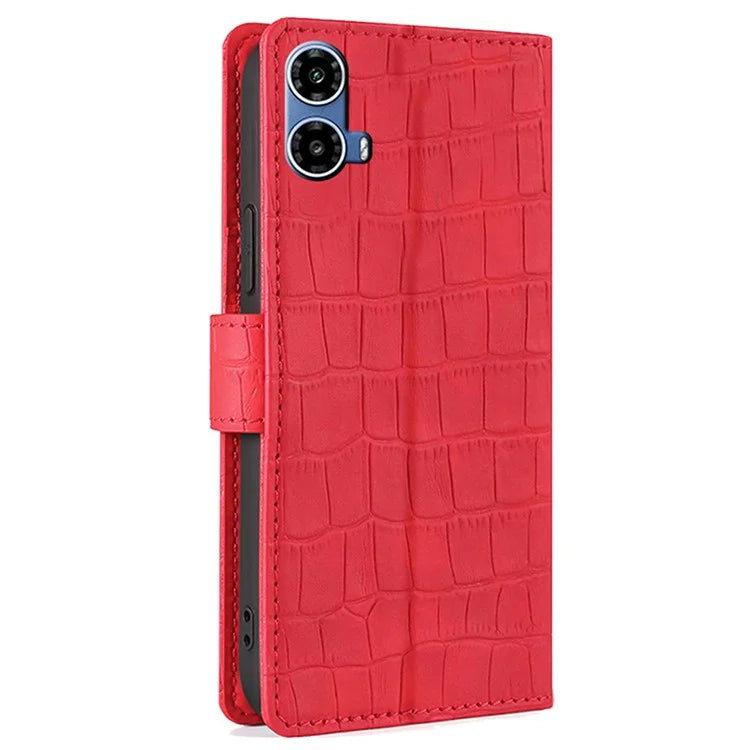 For Motorola Moto G34 5G Case Crocodile Texture Wallet Scratch-proof Protective Cover