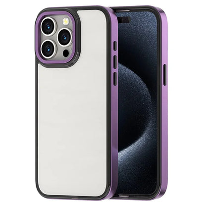For iPhone 15 Pro Max Protective Case Electroplating TPU+PC Slim Phone Shell