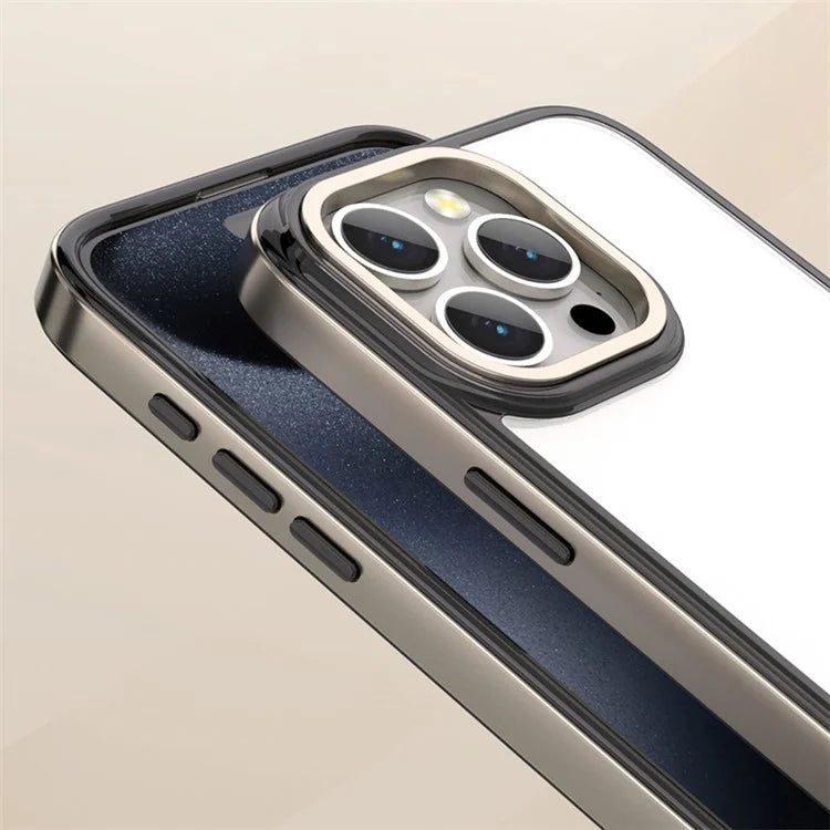 For iPhone 15 Pro Max Protective Case Electroplating TPU+PC Slim Phone Shell