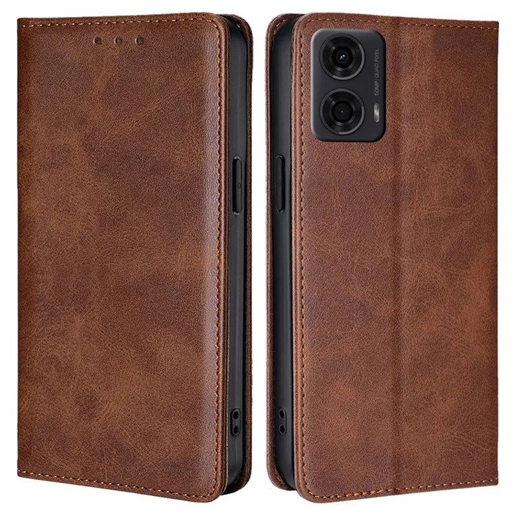 For Motorola Moto E14 4G / G04 4G / G04s 4G / G24 4G Wallet Case Magnetic Closure Anti-Drop Leather Phone Cover
