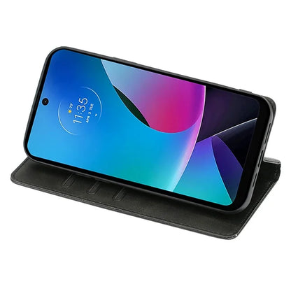 For Motorola Moto E14 4G / G04 4G / G04s 4G / G24 4G Wallet Case Magnetic Closure Anti-Drop Leather Phone Cover