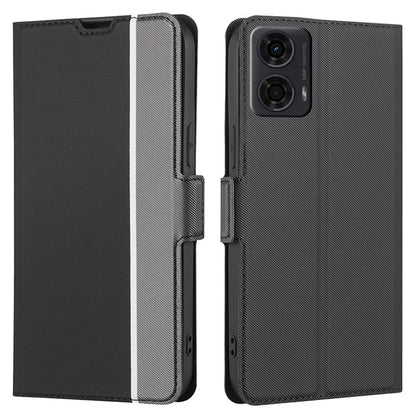 For Motorola Moto E14 4G / G04 4G / G04s 4G / G24 4G Leather Case Twill Texture Card Slots Cell Phone Cover