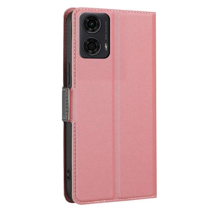 For Motorola Moto E14 4G / G04 4G / G04s 4G / G24 4G Leather Case Twill Texture Card Slots Cell Phone Cover