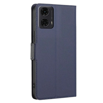 For Motorola Moto E14 4G / G04 4G / G04s 4G / G24 4G Leather Case Twill Texture Card Slots Cell Phone Cover